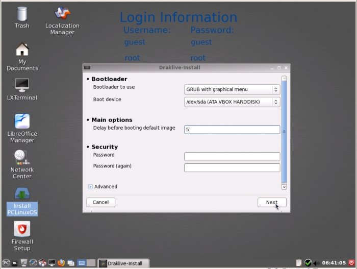 Настройка загрузчика PCLinuxOS 2011.6