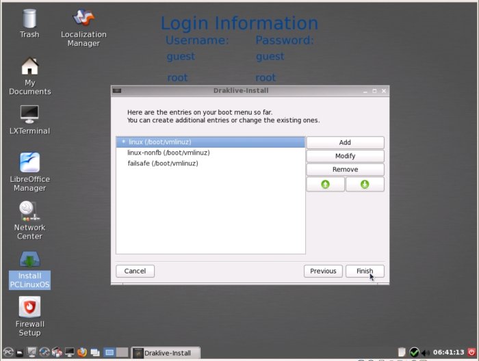 Настройка очерёдности загрузки PCLinuxOS 2011.6