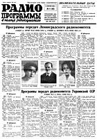 РАДИОПРОГРАММЫ. В помощь
радиослушателю. №6(66), 5 февраля (13-18)
1936. Шестидневная газета. Отв. редактор Дм.
Марченко. Петровка, 12. Орган Управления
Центрального вещания Всесоюзного Радиокомитета
при СНК СССР. - М.: РАДИОИЗДАТ. Типография
«Рабочая Москва», Чистые пруды, 8. 1936. - 4
с., ил. (420х300) A3. Уполномочен. Главлита
В-18993. Тираж 34.000 экз. Цена 20 коп. .